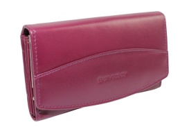Portfel Damski Rovicky (PL) Skóra Licowa Duży Z Klamrą RFID R-RD-36-NGV FIOLETOWY 16 x 9,5 x 3 [cm]