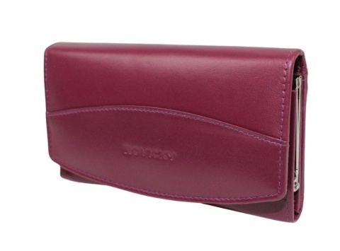 Portfel Damski Rovicky (PL) Skóra Licowa Duży Z Klamrą RFID R-RD-36-NGV FIOLETOWY 16 x 9,5 x 3 [cm]