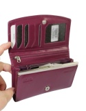 Portfel Damski Rovicky (PL) Skóra Licowa Duży Z Klamrą RFID R-RD-36-NGV FIOLETOWY 16 x 9,5 x 3 [cm]