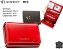 Portfel Damski Skórzany Rovicky (PL) Średni Suwak Z Klapką Wewnątrz Skóra Naturalna RFID R-RD-38-NGV CZERWONY 13 x 9 x 4 [cm]