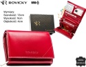 Portfel Damski Skórzany Rovicky (PL) Średni Suwak Z Klapką Wewnątrz Skóra Naturalna RFID R-RD-38-NGV MALINOWY 13 x 9 x 4 [cm]