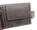 Portfel Męski PolskaGalanteria(PL) Skóra Licowa Duży Poziomy Z Zapinką Dwa Skrzydełka LABLADOR CZEKOLADOWY 12,5 x 10 x 2 [cm]