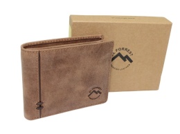 Portfel Męski Skórzany EL FORREST Mały Poziomy Skóra Bydlęca 548/A 07 RFID SUROWA SKÓRA 11 x 9 x 1,5 [cm]