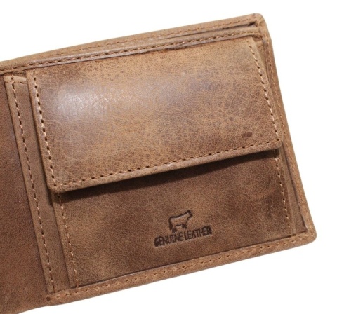 Portfel Męski Skórzany EL FORREST Mały Poziomy Skóra Bydlęca 548/A 07 RFID SUROWA SKÓRA 11 x 9 x 1,5 [cm]