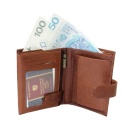 Portfel Męski Skórzany Peterson Skóra Licowa Duży Pionowy Z Zapięciem KONIAKOWY KOMINEK N62 0206 12,5 x 10 x 2 [cm]
