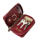 Portfel Skórzany Etui Na Klucze 2w1 Bułeczka Peterson Skóra Licowa Lakierowana Suwak PTN BC-6000 CZERWONY 8 x 12 x 3 [cm] 