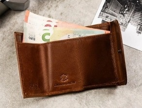 Portfelik Uniwersalny Mała Sakieweczka Skórzana Polska Galanteria (PL) MARS Skóra Naturalna R-M01 KONIAK 9 x 5,5 x 2,5 [cm]