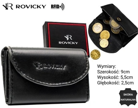 Portfelik Uniwersalny Mała Sakieweczka Skórzana Polska Galanteria (PL) MARS Skóra Naturalna R-M01 CZARNY 9 x 5,5 x 2,5 [cm]