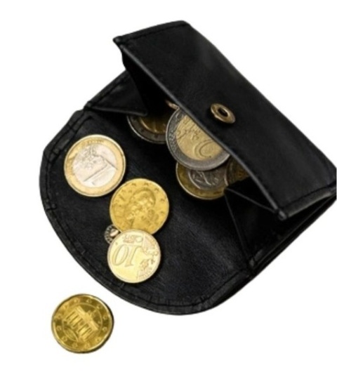 Portfelik Uniwersalny Mała Sakieweczka Skórzana Polska Galanteria (PL) MARS Skóra Naturalna R-M01 CZARNY 9 x 5,5 x 2,5 [cm]