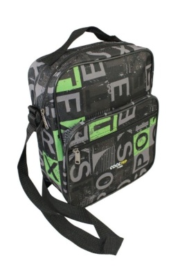 Pojemna Torba Pionowa Na Ramię RGL Cool Trip by RGL CZARNO-ZIELONA 33 x 22 x 11 [cm]