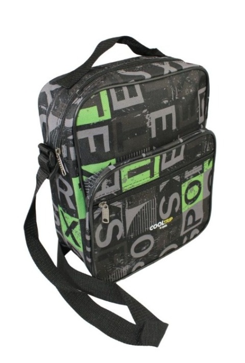 Pojemna Torba Pionowa Na Ramię RGL Cool Trip by RGL CZARNO-ZIELONA 33 x 22 x 11 [cm]