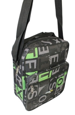 Pojemna Torba Pionowa Na Ramię RGL Cool Trip by RGL CZARNO-ZIELONA 33 x 22 x 11 [cm]