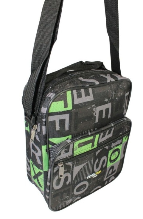 Pojemna Torba Pionowa Na Ramię RGL Cool Trip by RGL CZARNO-ZIELONA 33 x 22 x 11 [cm]
