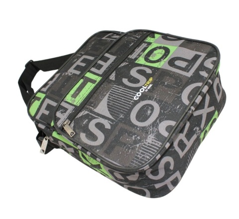 Pojemna Torba Pionowa Na Ramię RGL Cool Trip by RGL CZARNO-ZIELONA 33 x 22 x 11 [cm]