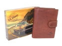 Portfel Męski Skórzany ORIGINAL CLASSIC CAR CLUB Skóra Licowa Pionowy Z Zapięciem Suwak Na Bilon RIFD 707X 12 x 9,5 x 2 [cm]