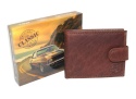 Portfel Męski Skórzany ORIGINAL CLASSIC CAR CLUB Skóra Licowa Poziomy Z Zapięciem NAP Na Bilon RIFD 705X 11,5 x 9 x 2 [cm]