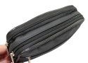 Skórzane Etui Na Telefon MAGRE (PL) Płaska Saszetka JÓZEK Na Pasek Z Suwakiem Na Smartfona CZARNY DWUKOMOROWY 18,5 x 11 x 2 [cm]