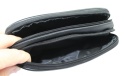 Skórzane Etui Na Telefon MAGRE (PL) Płaska Saszetka JÓZEK Na Pasek Z Suwakiem Na Smartfona CZARNY DWUKOMOROWY 18,5 x 11 x 2 [cm]