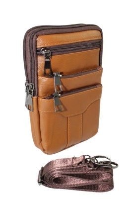 Skórzane Etui Na Telefon Pionowa Saszetka Podwójna Na Pasek ADRIANOSS 6815 Na Smartfona/Telefon KONIAKOWA 19 x 13 x 4 [cm]