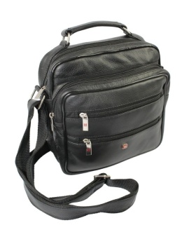 Torba męska skórzana ALBATROSS BB 104 Pionowa Czarna 22 x 22 x 9 [cm]