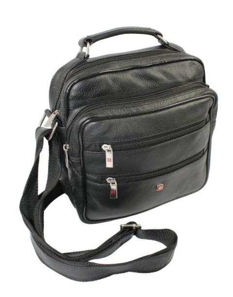 Torba męska skórzana ALBATROSS BB 104 Pionowa Czarna 22 x 22 x 9 [cm]