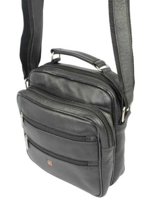 Torba męska skórzana ALBATROSS BB 104 Pionowa Czarna 22 x 22 x 9 [cm]