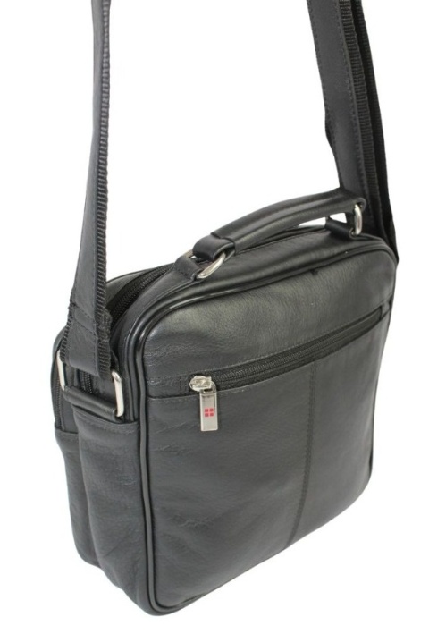 Torba męska skórzana ALBATROSS BB 104 Pionowa Czarna 22 x 22 x 9 [cm]