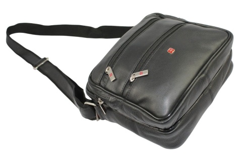 Torba męska skórzana ALBATROSS BB 104 Pionowa Czarna 22 x 22 x 9 [cm]