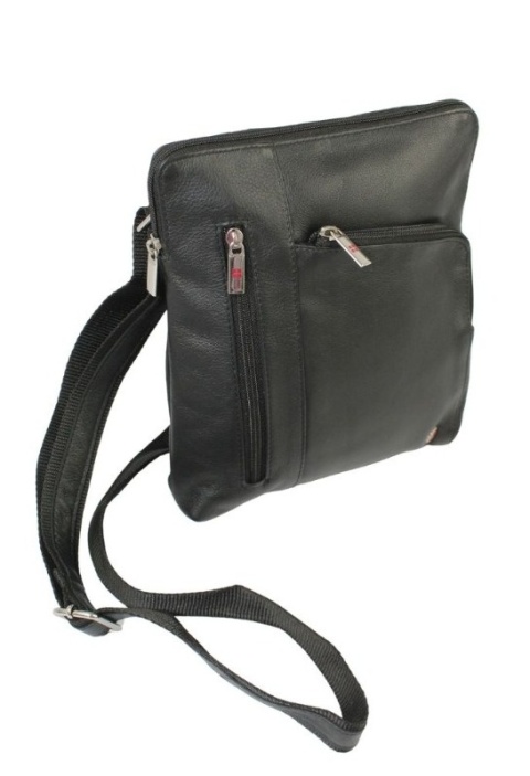 Torba męska skórzana ALBATROSS BB 106 Pionowa Czarna 27 x 22 x 4 [cm]