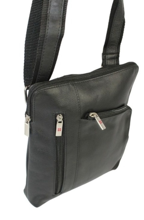 Torba męska skórzana ALBATROSS BB 106 Pionowa Czarna 27 x 22 x 4 [cm]