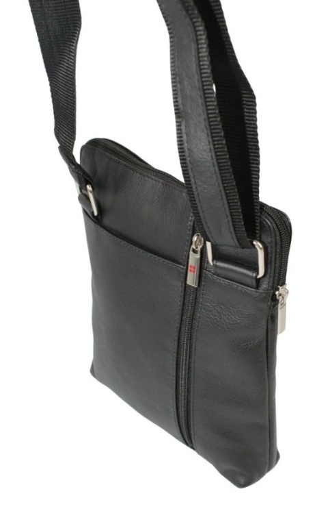 Torba męska skórzana ALBATROSS BB 106 Pionowa Czarna 27 x 22 x 4 [cm]