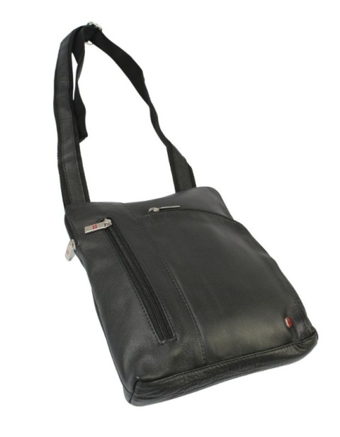 Torba męska skórzana ALBATROSS BB 106 Pionowa Czarna 27 x 22 x 4 [cm]