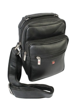 Torba męska skórzana ALBATROSS BB 107 Pionowa Czarna 22 x 17 x 11 [cm]