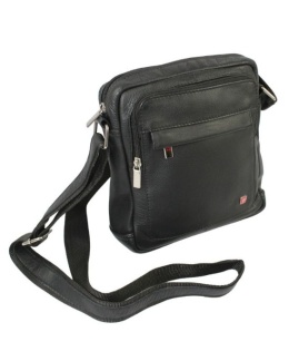 Torba męska skórzana ALBATROSS BB 178 Pionowa Czarna 22 x 19 x 7 [cm]