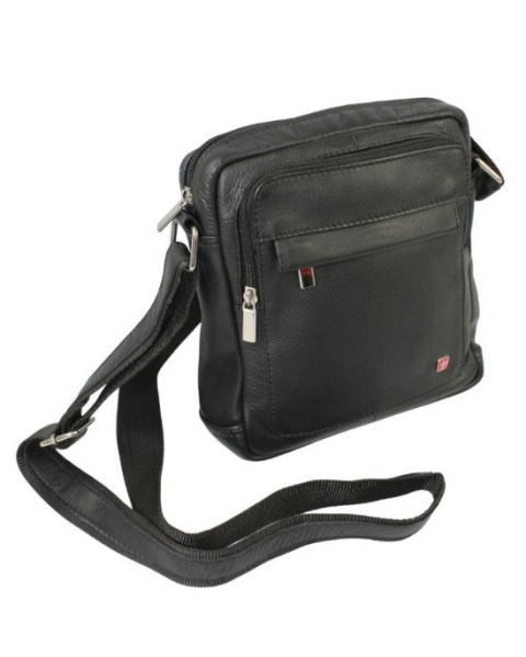 Torba męska skórzana ALBATROSS BB 178 Pionowa Czarna 22 x 19 x 7 [cm]