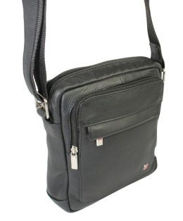 Torba męska skórzana ALBATROSS BB 178 Pionowa Czarna 22 x 19 x 7 [cm]