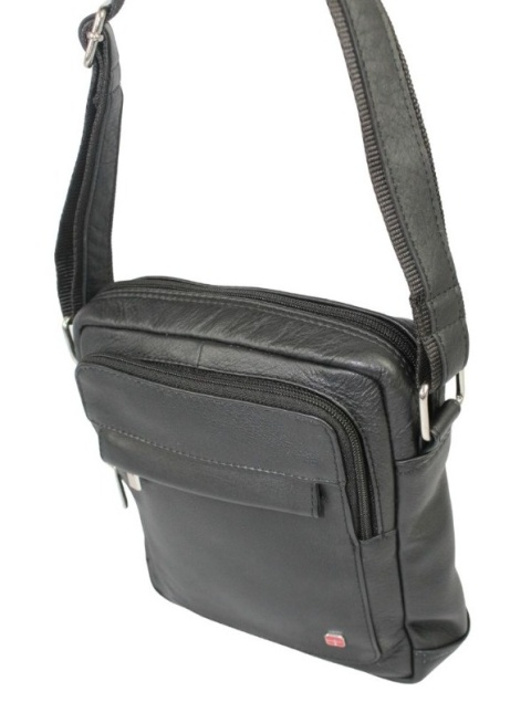 Torba męska skórzana ALBATROSS BB 178 Pionowa Czarna 22 x 19 x 7 [cm]
