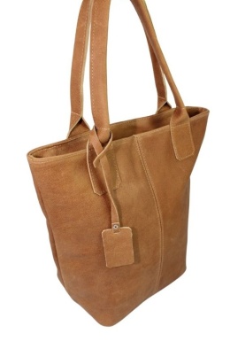 Torebka Skórzana MAGRE (PL) KLEOPATRA Shopper Bag Skóra Naturalna BRĄZOWY Tekstura