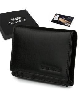 Elegancki Wizytownik Etui Na Karty/Wizytówki BELTIMORE (PL) Skóra Naturalna SLIM G94 CZARNY 11 x 8 x 2 [cm]