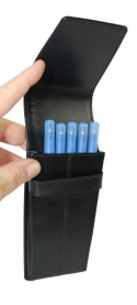 Eleganckie Etui Na Długopisy BELTIMORE Skóra Naturalna Licowa CZARNE J03 17 x 7 x 2 [cm]