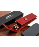 Eleganckie Etui Na Długopisy BELTIMORE Skóra Naturalna Licowa G91 CZERWONY 18 x 5,5 x 3 [cm]