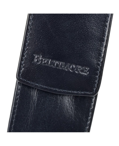 Eleganckie Etui Na Długopisy BELTIMORE Skóra Naturalna Licowa G91 GRANATOWY 18 x 5,5 x 3 [cm]