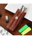 Eleganckie Etui Na Długopisy BELTIMORE Skóra Naturalna Licowa G91 BRĄZOWY 18 x 5,5 x 3 [cm]