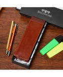 Eleganckie Etui Na Długopisy BELTIMORE Skóra Naturalna Licowa G91 BRĄZOWY 18 x 5,5 x 3 [cm]