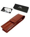 Eleganckie Etui Na Długopisy BELTIMORE Skóra Naturalna Licowa G91 BRĄZOWY 18 x 5,5 x 3 [cm]