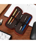 Eleganckie Etui Na Długopisy Pióro BELTIMORE Skóra Naturalna Licowa BRĄZOWE J05 19 x 8 x 3 [cm]