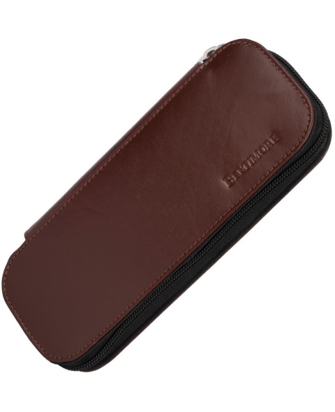 Eleganckie Etui Na Długopisy Pióro BELTIMORE Skóra Naturalna Licowa BRĄZOWE J05 19 x 8 x 3 [cm]