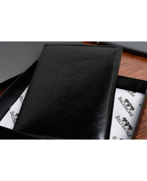 Etui Na Karty Dokumenty BELTIMORE (PL) Wizytownik Duży Pionowy SLIM Skóra Naturalna G95 CZARNY 12,5 x 9 x 1 [cm]