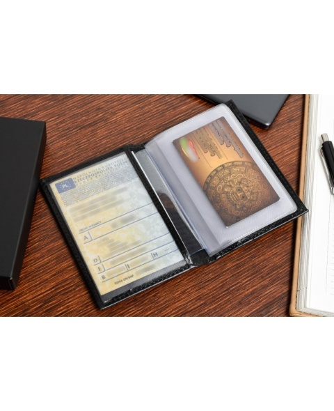 Etui Na Karty Dokumenty BELTIMORE (PL) Wizytownik Duży Pionowy SLIM Skóra Naturalna G95 CZARNY 12,5 x 9 x 1 [cm]