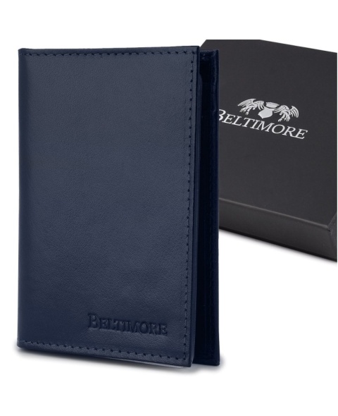 Etui Na Karty Dokumenty BELTIMORE (PL) Wizytownik Duży Pionowy SLIM Skóra Naturalna G95 CZARNY 12,5 x 9 x 1 [cm]